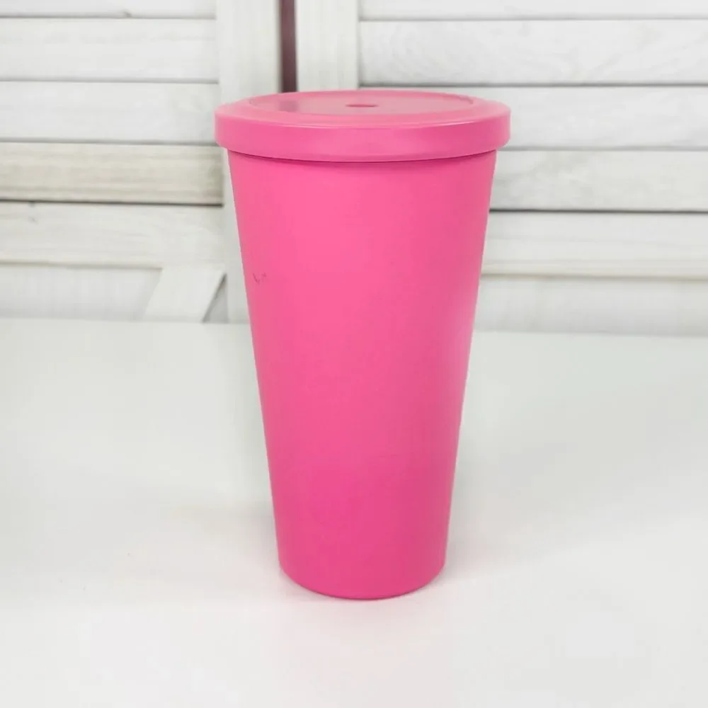 Starbucks HTF‎ 2014 Stainless Steel Tumbler Cup Barbie Hot Pink 16oz